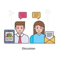 A flat design illustration of discussion vector