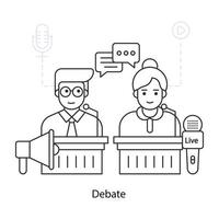 An illustration design of the debate vector