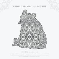 Animal Mandala. Vintage decorative elements. Oriental pattern, vector illustration.