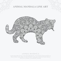 Animal Mandala. Vintage decorative elements. Oriental pattern, vector illustration.