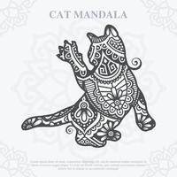 mandala de gato. elementos decorativos vintage. patrón oriental, ilustración vectorial. vector