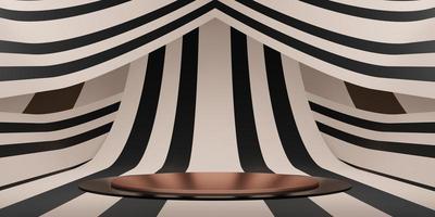 display standcircle striped background zebra pattern modern display stand photo