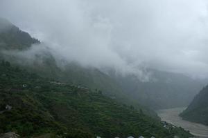 Beautiful Himalayan Valley and Flowing Waters of River Ganges photo