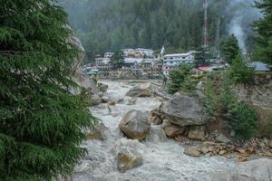 Himalayan Valley and Flowing Fresh Waters of River Ganges photo