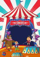 carpa cúpula de circo con artista animal vector