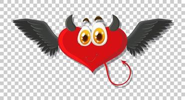 Heart shape devil with facial expression vector