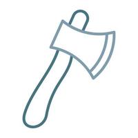 Wood Axe Line Two Color Icon vector