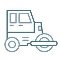 Road Roller Line Two Color Icon vector