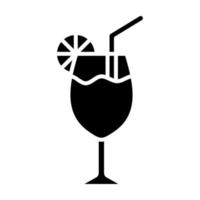 Cocktail Glyph Icon vector