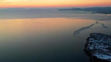 Aerial view of the coastline of Nakhodka, Russia photo