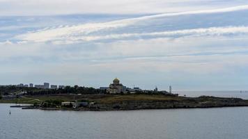 Seascape with a view of the coastline of Chersonesos, Sevastopol photo