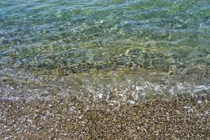 Aerial view of the ocean surface with clear water photo