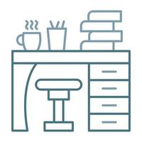 Study Table Line Two Color Icon vector