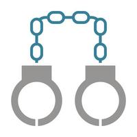 Handcuffs Glyph Two Color Icon vector