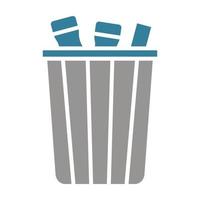 Garbage Glyph Two Color Icon vector