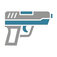 icono de dos colores de glifo de pistola vector