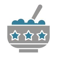 Cereal Bowl Glyph Two Color Icon vector