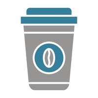 Coffee Takeaway Glyph Two Color Icon vector