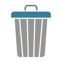 Dustbin Glyph Two Color Icon vector