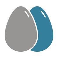 Huevos glifo icono de dos colores vector