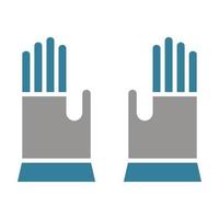 guantes de mano glifo icono de dos colores vector