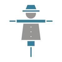 Scare Crow Glyph Two Color Icon vector