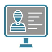 Criminal Database Glyph Two Color Icon vector