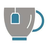 Tea Cup Glyph Two Color Icon vector