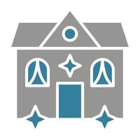 Clean House Glyph Two Color Icon vector
