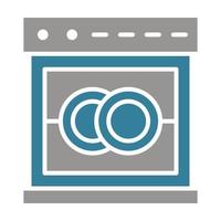 Dishwasher Glyph Two Color Icon vector
