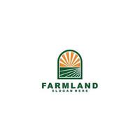 farmland logo template, vector, icon in white background vector