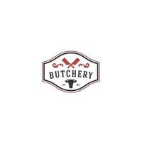 butchery logo template, vector, icon in white background vector