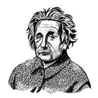 albert einstein art illustration potrait blanco y negro, surakarta este de java, 13 de noviembre de 2021 vector