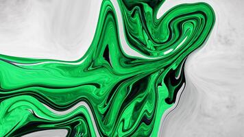 Colorido remolino verde abstracto textura espiral de lujo y pintura patrón acrílico líquido en negro. foto