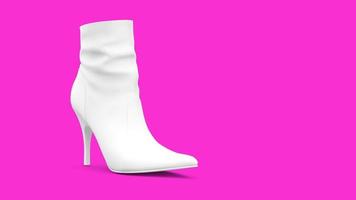 White glamor high heel shoes 3d render . suitable for your beauty design element. photo