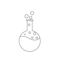 Round bottom flask containing chemicals. Flask icon. vector