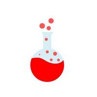 Round bottom flask containing chemicals. Flask icon. vector