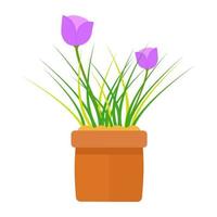 Trendy Potted Tulip vector