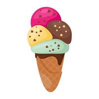 helado de arcoiris vector