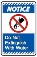 Caution Do Not Extinguish With Water Symbol vector