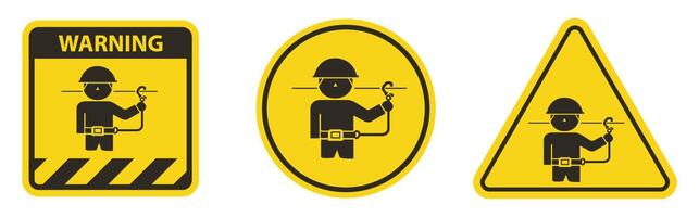 Caution Use Safety Belts Symbol Sign Isolate On White Background vector