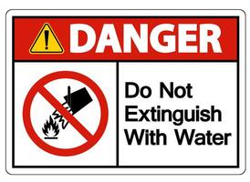 Caution Do Not Extinguish With Water Symbol vector