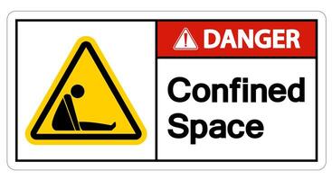 Caution Confined Space Symbol Sign Isolated On White Background vector