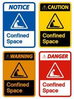 Caution Confined Space Symbol Sign Isolated On White Background vector