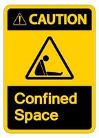 Caution Confined Space Symbol Sign Isolated On White Background vector