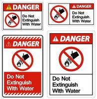 Caution Do Not Extinguish With Water Symbol vector