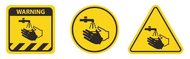 Caution Wash Your Hand Symbol Isolate On White Background vector