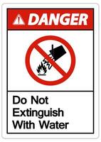 Caution Do Not Extinguish With Water Symbol vector