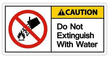 Caution Do Not Extinguish With Water Symbol vector