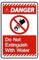 Caution Do Not Extinguish With Water Symbol vector